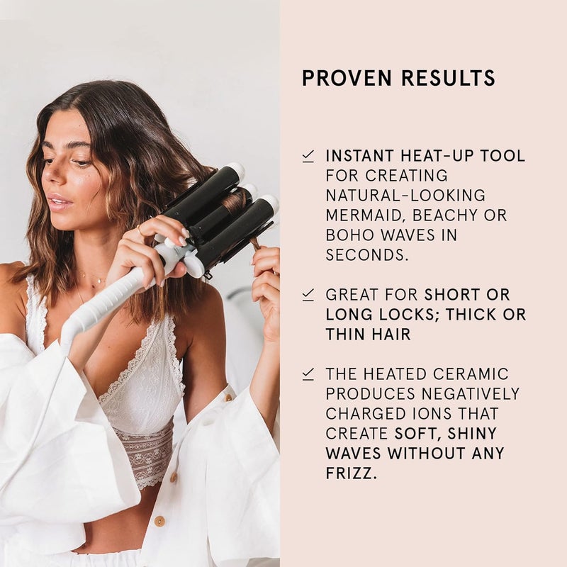 BONDIBOOST Wave Wand Hair Curling Iron Wand [32 mm], 1.25 Inch Ceramic Tourmaline Triple Extra Large Barrels + Long Lasting, Natural Looking Waves + Instant Heat Up for Fast Styling - Image 2